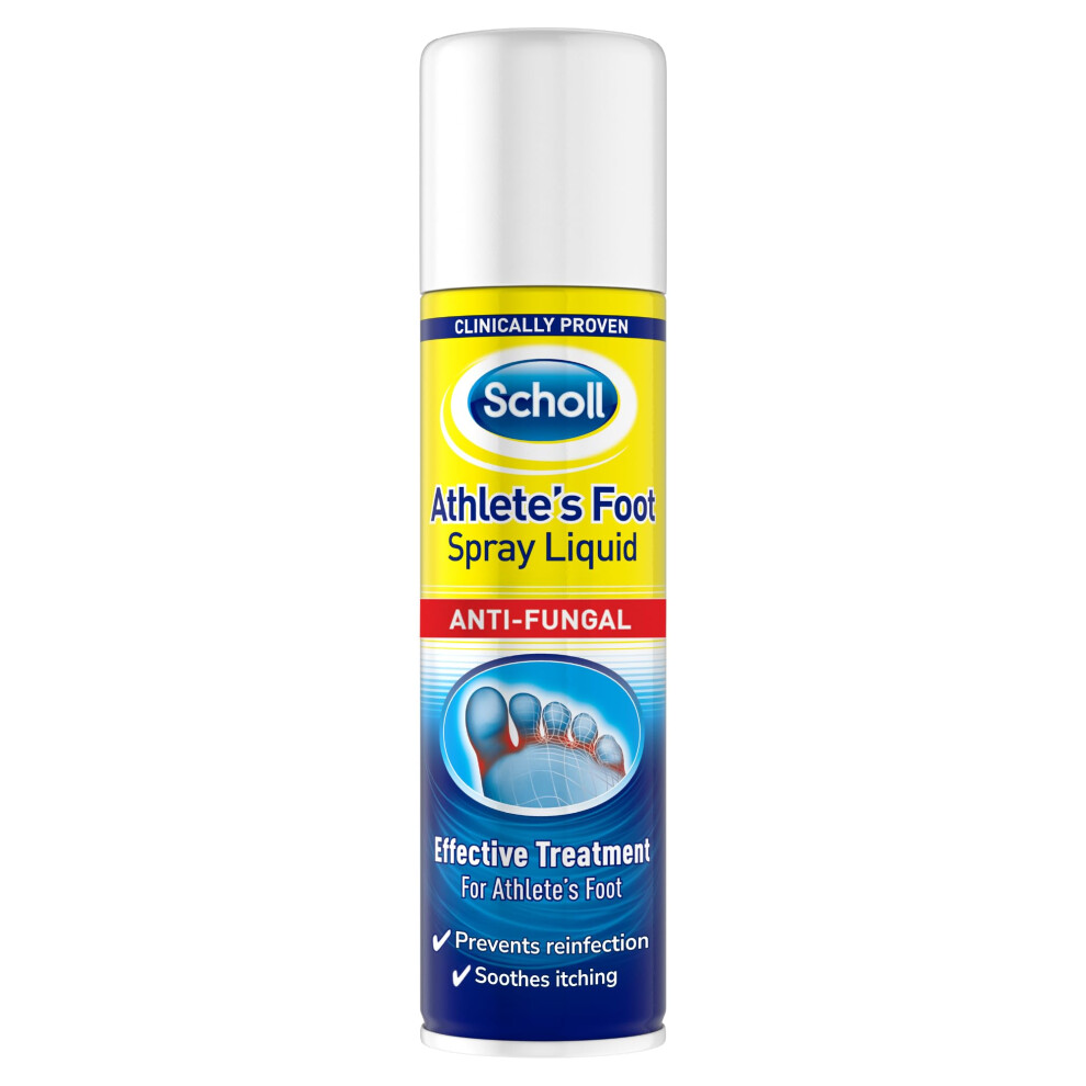 Dr. Scholl's Scholl Athlete's Foot Spray, 150Ml - Antifungal Treatment, Clinically Proven With Tolnaftate, Fast-Acting Spray For Athlete's Foot Relief, Eliminates