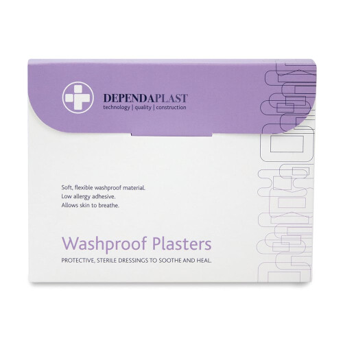 Dependaplast Washproof Plasters Assorted, Flexible PU Plastic Film, 1