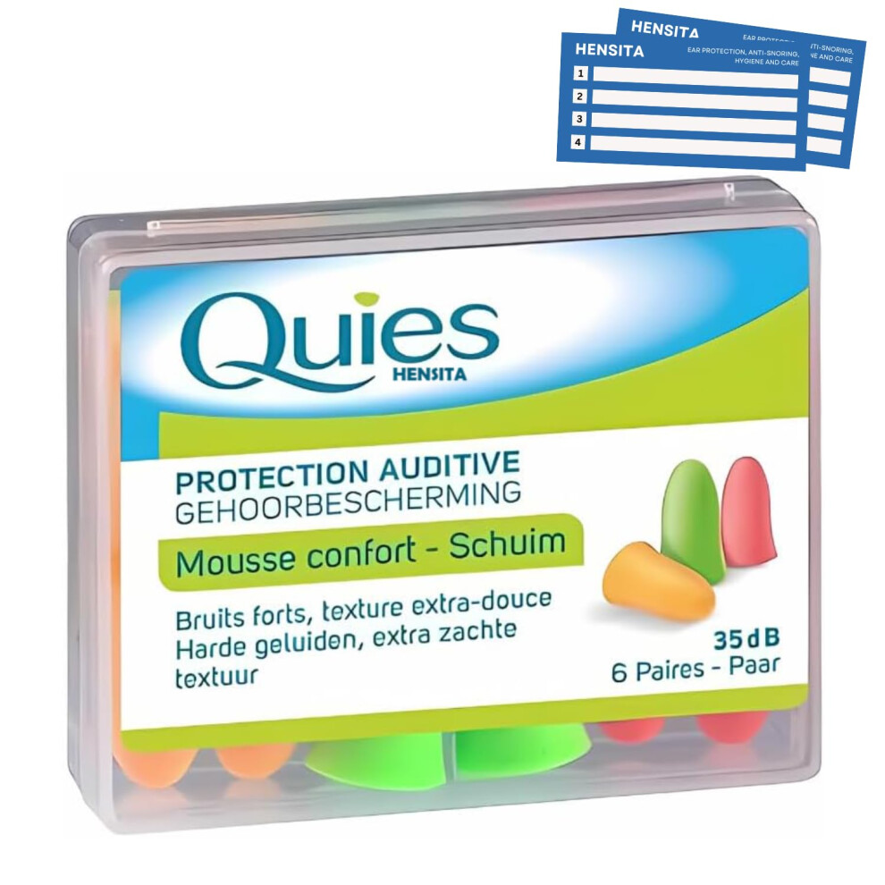 Quies Soft Foam Ear Protection Plugs 35Db - Pack Of 6 Pairs