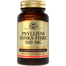 Solgar Psyllium Husks Fibre 500 Mg Vegetable Capsules - Pack of 200 - High in Soluble Fibre - Vegan