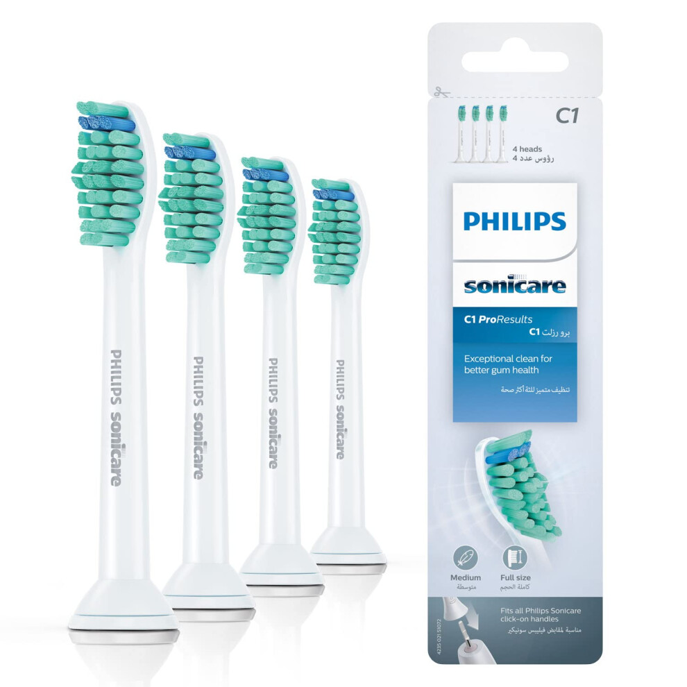Philips Sonicare Original Proresults Standard Sonic Toothbrush Heads - 4 Pack In White (Model Hx6014/07)