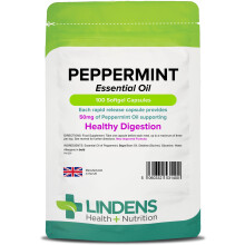 Lindens - Peppermint Oil 50mg Capsules - 100 Pack - UK Made - Essential Oil of P