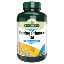 Natures Aid Evening Primrose Oil 1000mg – Cold Pressed Omega-6 GLA – Supports Ho