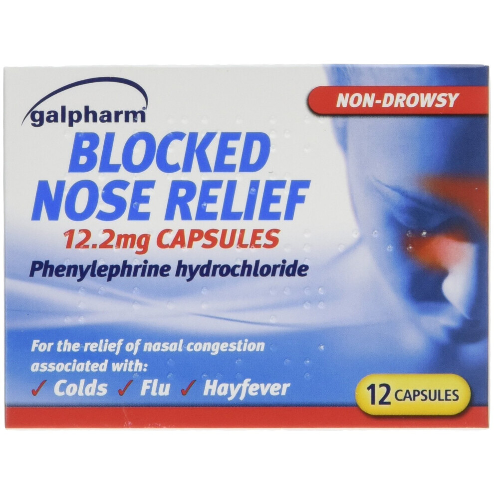 Galpharm Blocked Nose Relief 12 Capsules X 5 Boxes (60 Capsules)