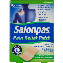 Salonpas Pain Relief Patch - 5 Pack - Medicated Plaster for Joint & Muscle Pain