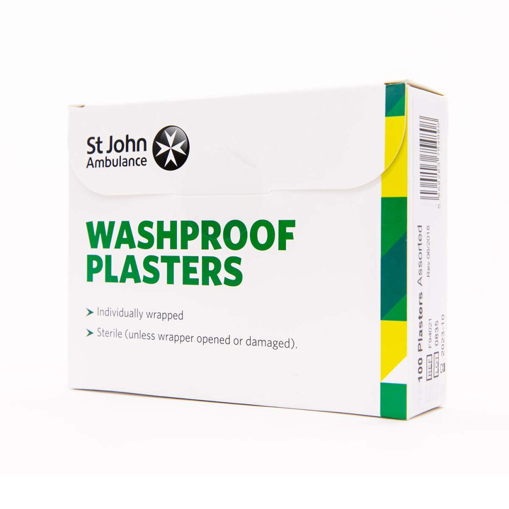 St John Ambulance Assorted Washproof Plasters - Pack Of 100