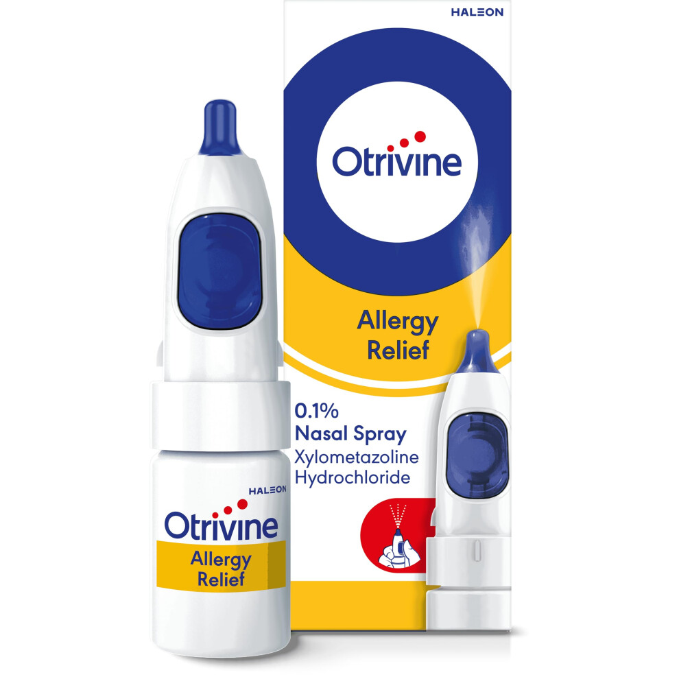 Otrivine Decongestant Nasal Spray, Nose Spray For Allergy & Blocked Nose Relief, 10Ml