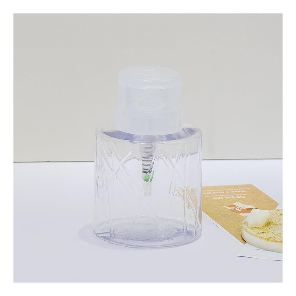 220ml Clear Lockable Pump Dispenser Bottle for Nail Polish Remover and Makeup Cleanser