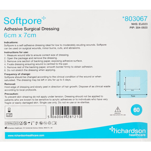 Softpore 803067 6cm x 7cm (Pack of 1