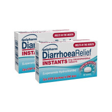 Galpharm Diarrhoea Relief Instant Melts 2mg Loperamide Orodispersible Tablets – 12 Tablets (2 x 6) Fast Acting Anti-Diarrhoea Tablets