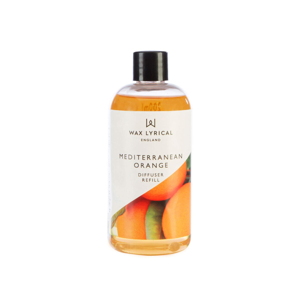 Wax Lyrical Mediterranean Orange Reed Diffuser Refill - 200Ml | Refreshing Orange Citrus Scent | Made In England