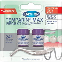 DenTek Temparin Max, Home Temporary Dental Repair Kit Twin Pack for Reparing Lost Fillings or Securing Loose Caps, Crowns or Inlay
