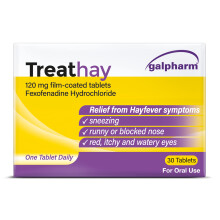 Galpharm Treathay Hayfever Relief Fexofenadine Hydrochloride Tablets 120mg, Up t