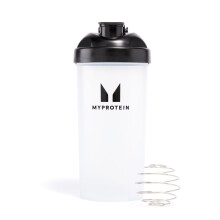 Myprotein Protein Shaker Bottle - 600ml Blender Cup - Wire Mix Ball - Clear BPA Free, Dishwasher Safe (Clear/Black)