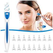 Ear Wax Remover, Q Grips Earwax Removal-Spiral Ear Wax Removal Tool, Reusable Earwax Removal Kit Safe Ear Cleaner with 16 Pcs Soft