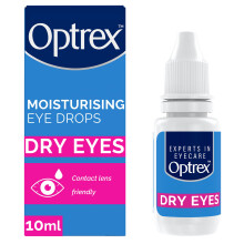 Optrex 10 ml Moisturising Eye Drops: Contact Lens Safe, Relieves Irritation, Soothes Inflammation, Hydrates, Provides Comfort for Dry and Sensitive E