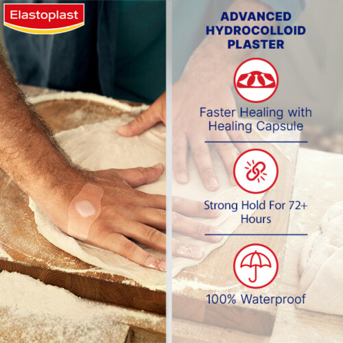 Elastoplast Elastoplast Second Skin Protection Plasters (6 Pieces), Hydrocolloid Waterproof 1