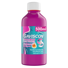 Gaviscon Double Action Aniseed Liquid 500ml - Heartburn, Indigestion,