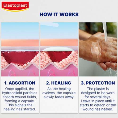 Elastoplast Elastoplast Second Skin Protection Plasters (6 Pieces), Hydrocolloid Waterproof 2