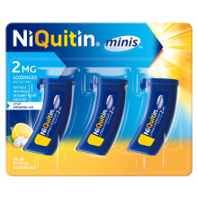 NiQuitin 2mg Minis Citrus Lozenges - Citrus Flavour (3 x Pack of 20 Minis Nicotine Lozenges) - Smoking Craving Relief in Just 3 Minutes* - On The Go