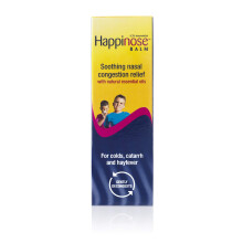 Happinose Balm Nasal Decongestant Balm with Essential Oils for Colds, Catarrh and Hay Fever, 14g