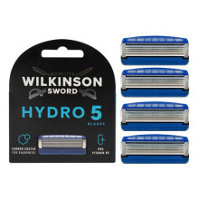 Wilkinson Sword Hydro 5 Razor Blades For Men Carbon Coated Hydrating Gel & Precision Trimmer Pack of 4 Razor Blade Refills