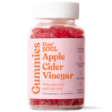 Apple Cider Vinegar Gummies with The Mother 1000mg | Enhanced with Vitamin B12 & Folic Acid | 60 Vegan ACV Capsules with Pomegrana