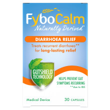 Fybocalm Diarrhoea relief, 30 capsules, Naturally derived, Diarrhoea relief for adults, long-lasting relief, for IBS-related constipation, Clinically