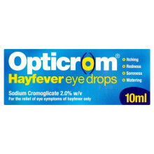 Opticrom Hayfever 2% w/v Eye Drops Solution, Anti-Allergy Relief for Itchy and Irritated Eyes, Fast-Acting Treatment for Hayfever