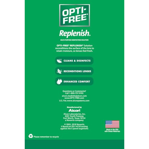 Opti-Free Replenish Multi-Purpose Disinfecting Solution with Lens Case, Twin Pack, 10-Ounces Each 2