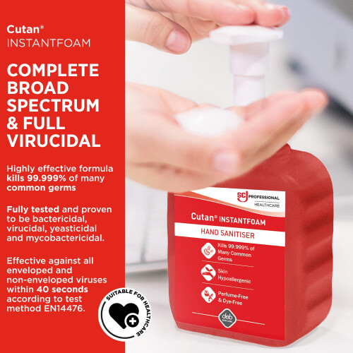 SC Johnson Professional Cutan InstantFOAM – Alcohol-Based Foam Hand Sanitiser – 1