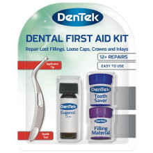 DenTek First Aid Kit, Home Temporary Dental Repair Kit for Repairing Lost Fillings or Securing Loose Caps, Crowns or Inlays with S
