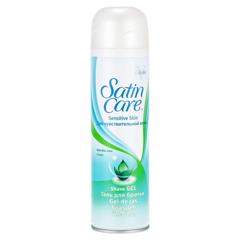 Satin Care Gillette Pure & Delicate Shave Gel 200Ml Pack Of 2 | WomenâS Sensitive Skin Shaving Gel | Smooth Glide Formula For Soft & Irritation-Free