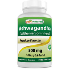 Best Naturals Ashwagandha 500 mg 120 Capsules - Known as Withania Somnifera