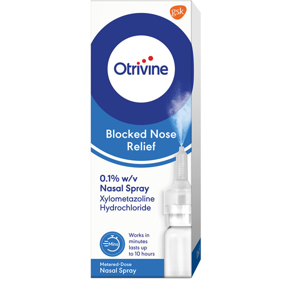 Otrivine Adult Metered Dose 0.1% Nasal Spray 10Ml - Pack Of 3
