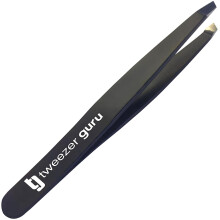 Tweezer Guru Eyebrow Tweezers – Professional, Stainless Steel, Slanted Ingrown Hair Tweezers - Precision Splinter, Blackhead, Tick
