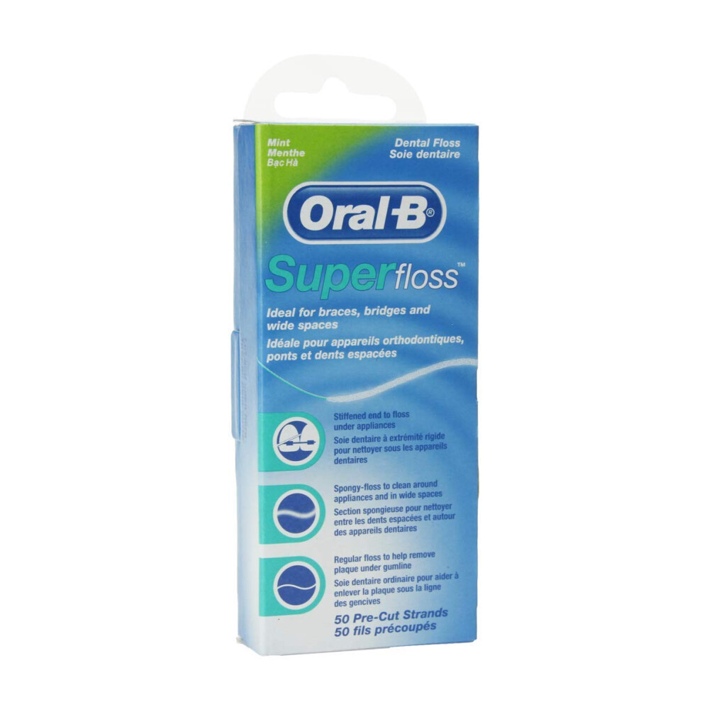 Procter & Gamble Oral-B Superfloss For Braces, Bridges And Wide Spaces, 50 Threads