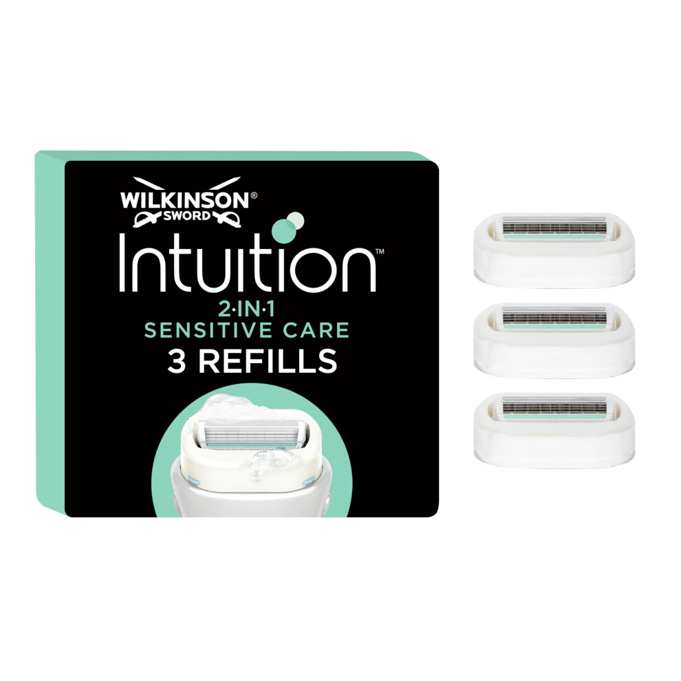 Wilkinson Sword Intuition 2-In-1 Sensitive Care WomenâS Razor Blades, Shaving Blades, Touch Of Aloe Vera, Shavers For Routine Grooming, 3 Refill Raz