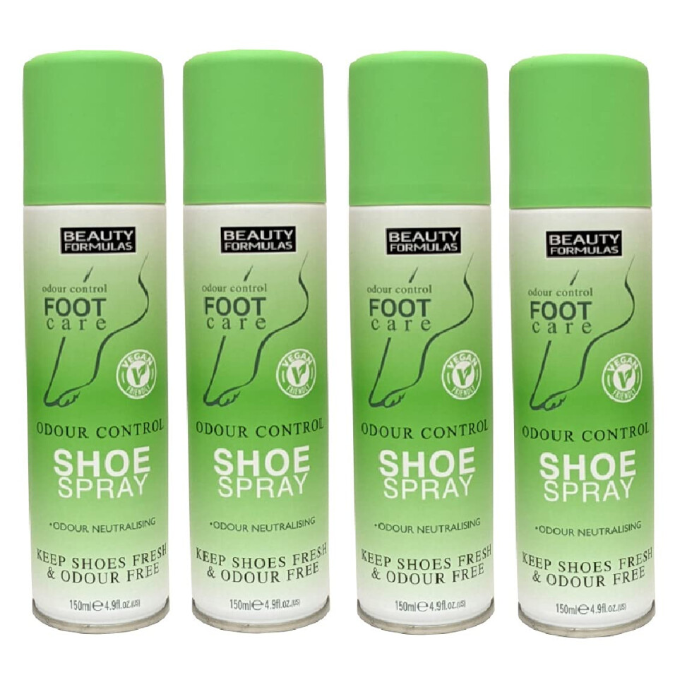 Beauty Formulas Odour Control Shoe Spray 150Ml (Pack Of 4)