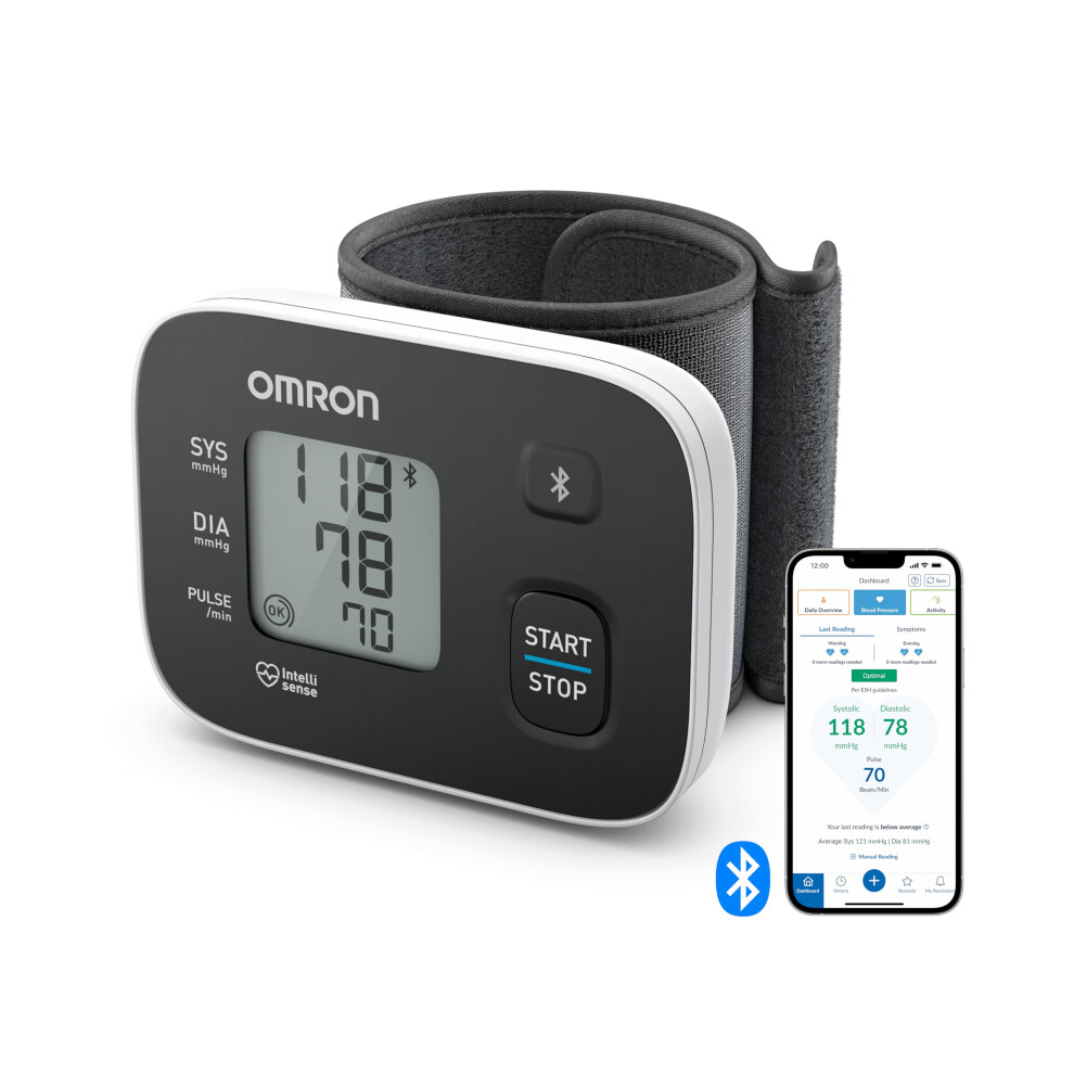 Omron Rs3 Intelli It Wrist Blood Pressure Monitor For Home Use Or On The Go - Clinically Validated Wrist Blood Pressure Machine Wi