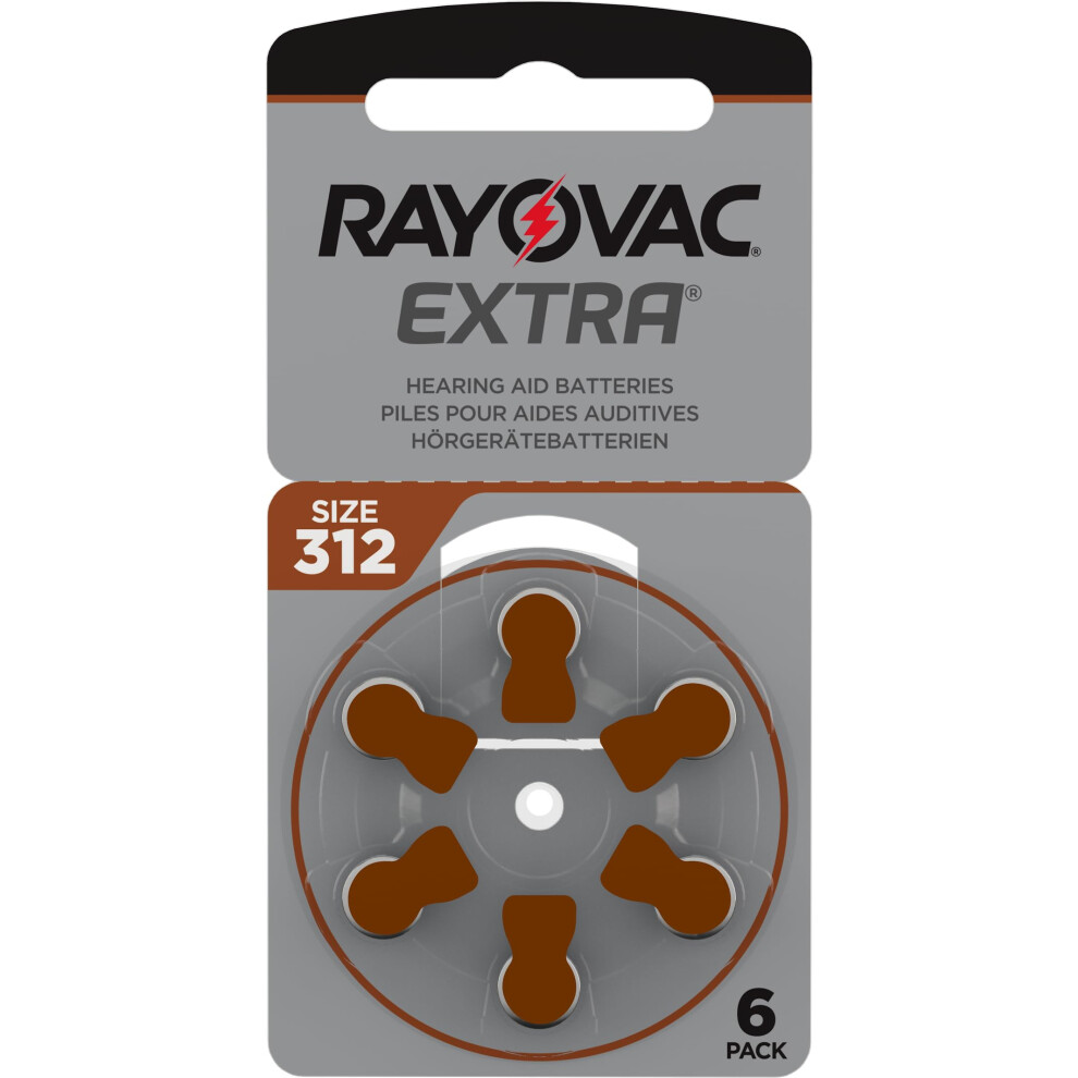 Rayovac Extra Advanced With Active Core Technology 312 Hearing Aid Batteries 60 Pieces