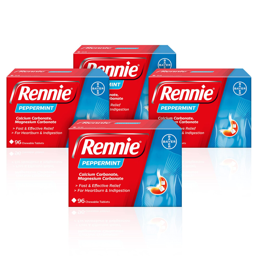 Rennie Antacids, Peppermint Flavour Heartburn Relief And Indigestion