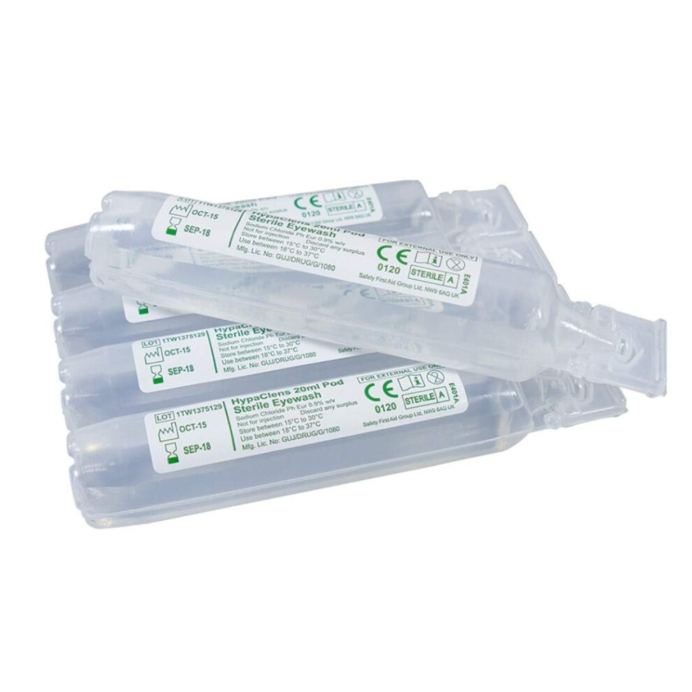 Safety First Aid Group Hypaclens Sterile Saline Eyewash Pods - 20 Ml (Pack Of 10