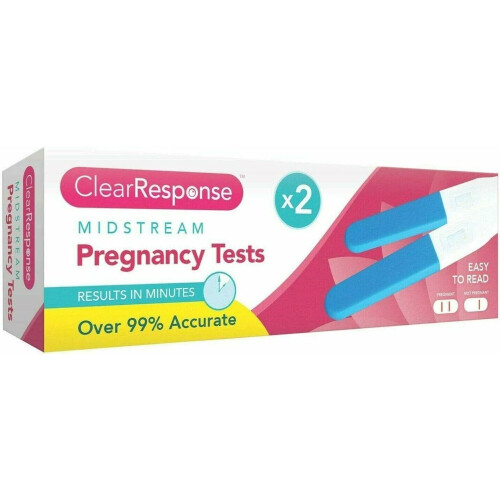 Clear Response midstream Pregnancy Test 2 Pack, 99% Accurate, Faster Than a Minute
