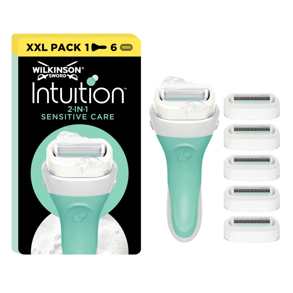 Wilkinson Sword Intuition 2|In|1 Sensitive Care WomenâS Razor Blade Refills Hair Removal