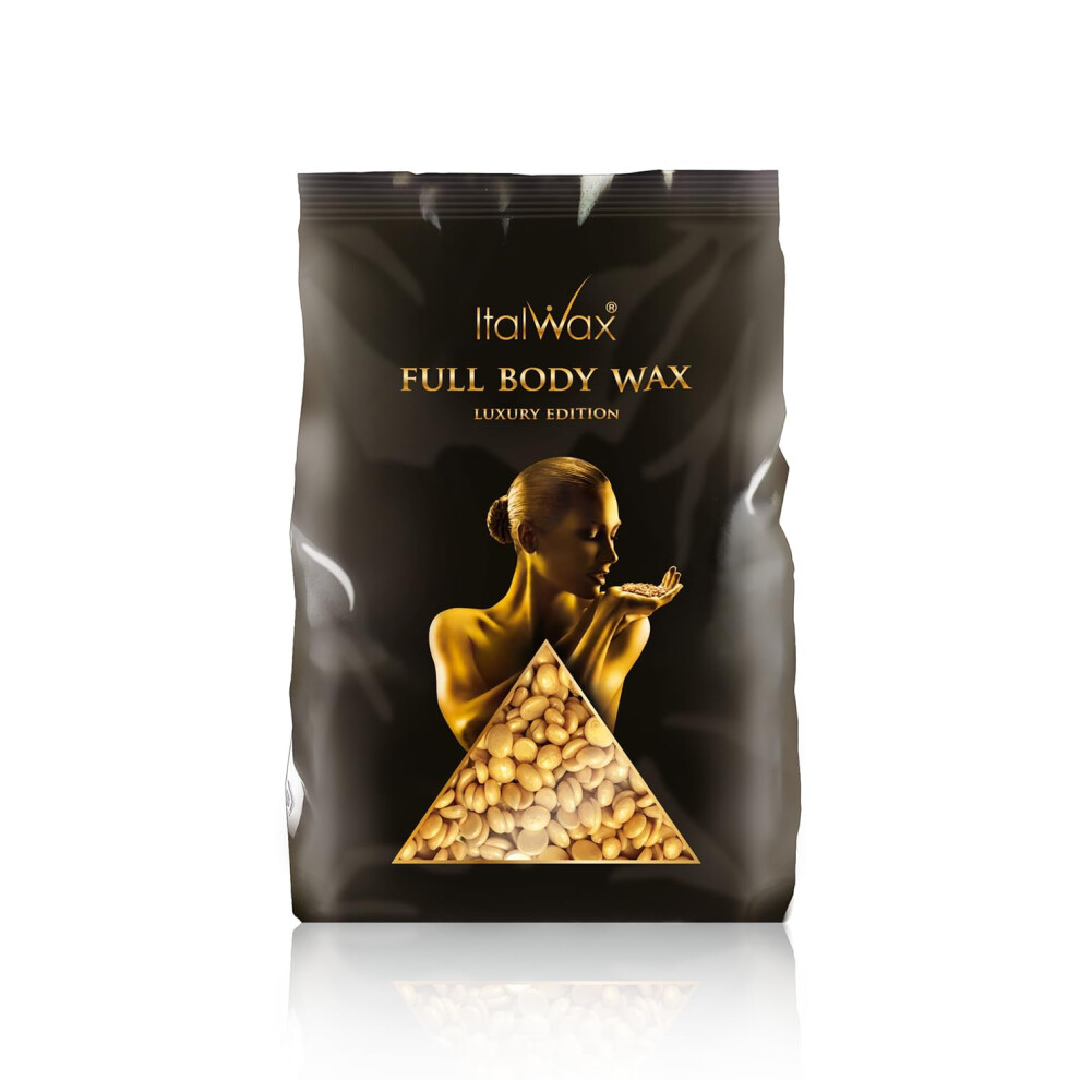 Italwax Luxury Full Body Wax - 1Kg / 2.2Lb - Hard Wax Beads For Hair Removal - Unscented - Ideal For Sensitive Skins