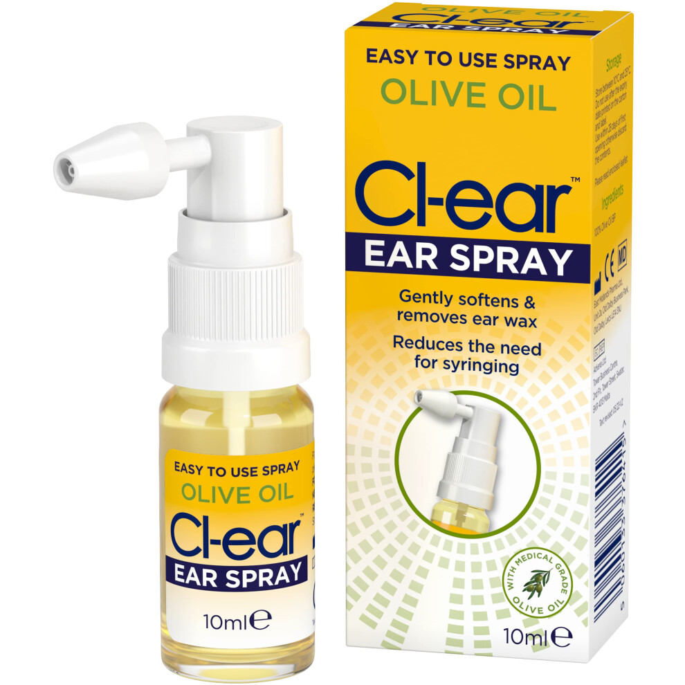 Cl-Ear Olive Oil Ear Spray - Natural Ear Wax Removal, Gently Softens & Prevents Ear Wax Build-Up, Removes Ear Wax, Suitable For Ad