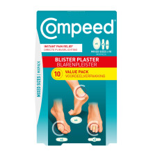 Compeed Blister Plasters Mixed Size 10 Pack - Hydrocolloid Foot Treatment - Heal Fast
