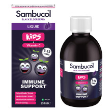 Sambucol Natural Black Elderberry Kids Liquid | Vitamin C | Immune Support Supplement | 230ml