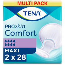 TENA ProSkin Comfort Maxi | 8 Drops of High Absorbency | Incontinence Pads | 2 Pack of 28
